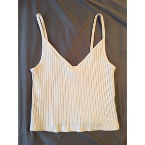 Beige/cream H&M ribbed crop top
